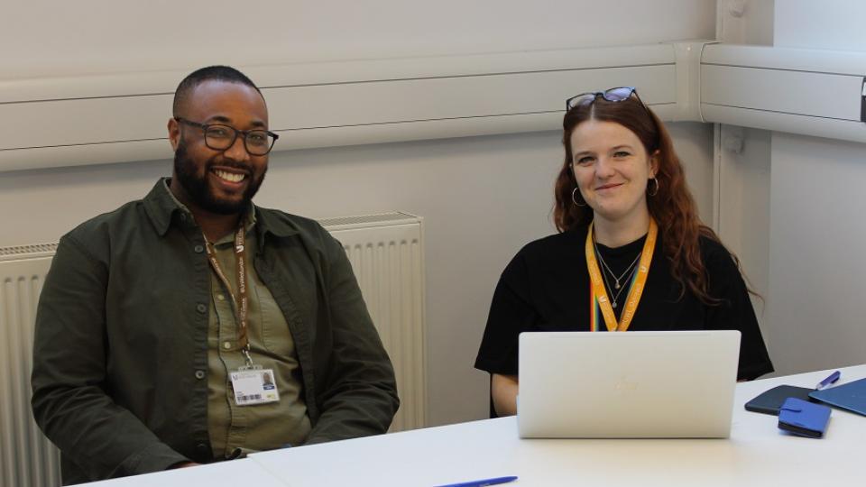 Two members of UWL's Outreach team at the Saturday Club