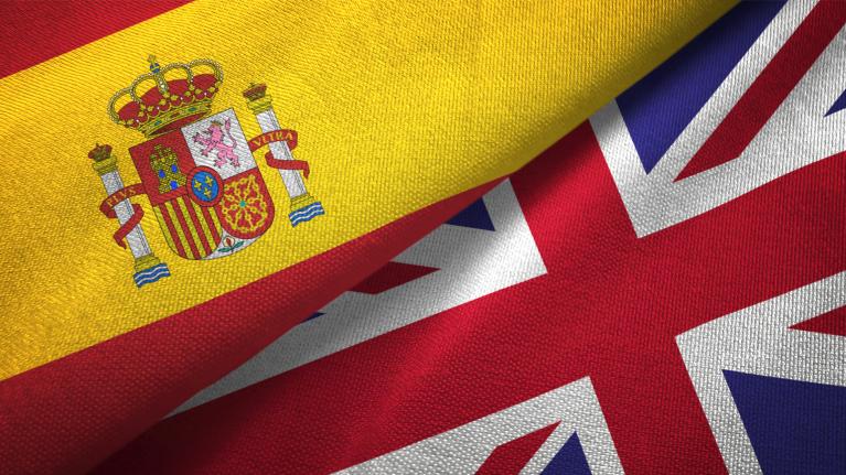 Spanish and UK flags