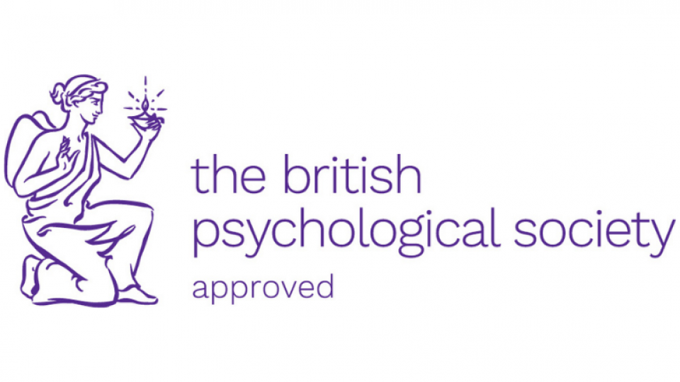 Logo for "The british psychological society - approved"