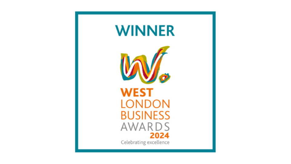 Logo that states "Winner. West London Business Awards 2024. Celebrating excellence"