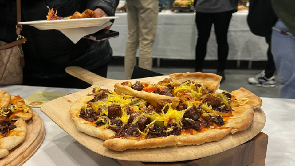 A plant-based pizza on offer at the London Geller College of Hospitality and Tourism's Live Well event