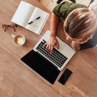 student at laptop