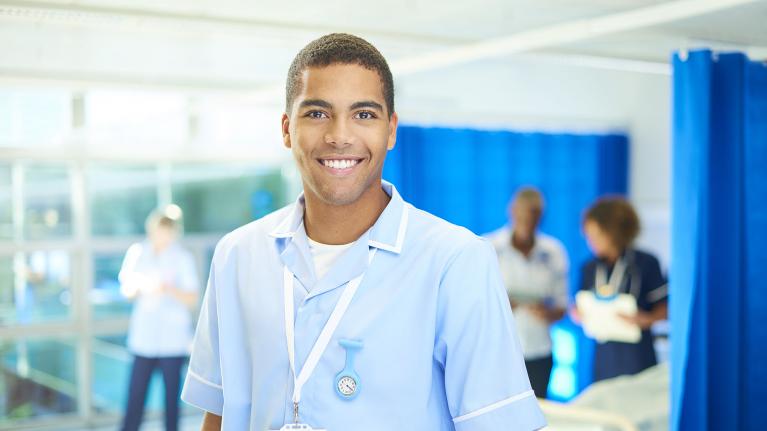 A nurse on a hospital ward