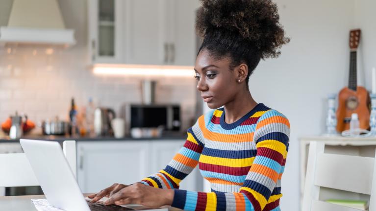 Student at computer